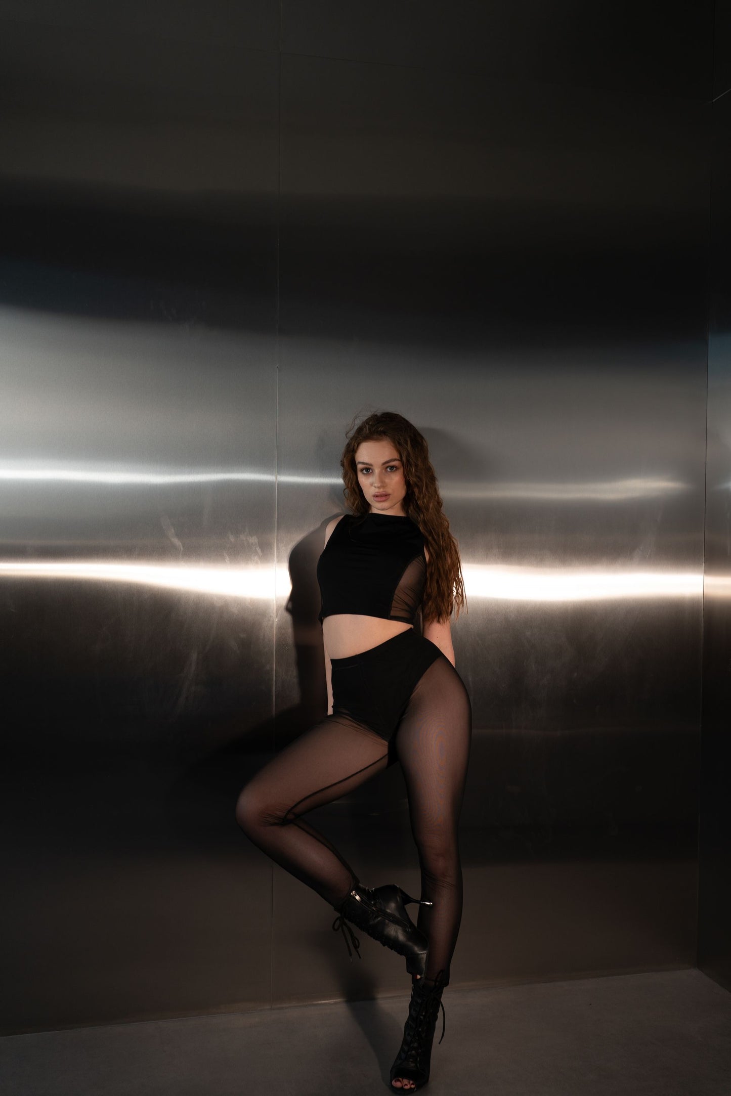 Чорні прозорі лосини, легінси з сітки