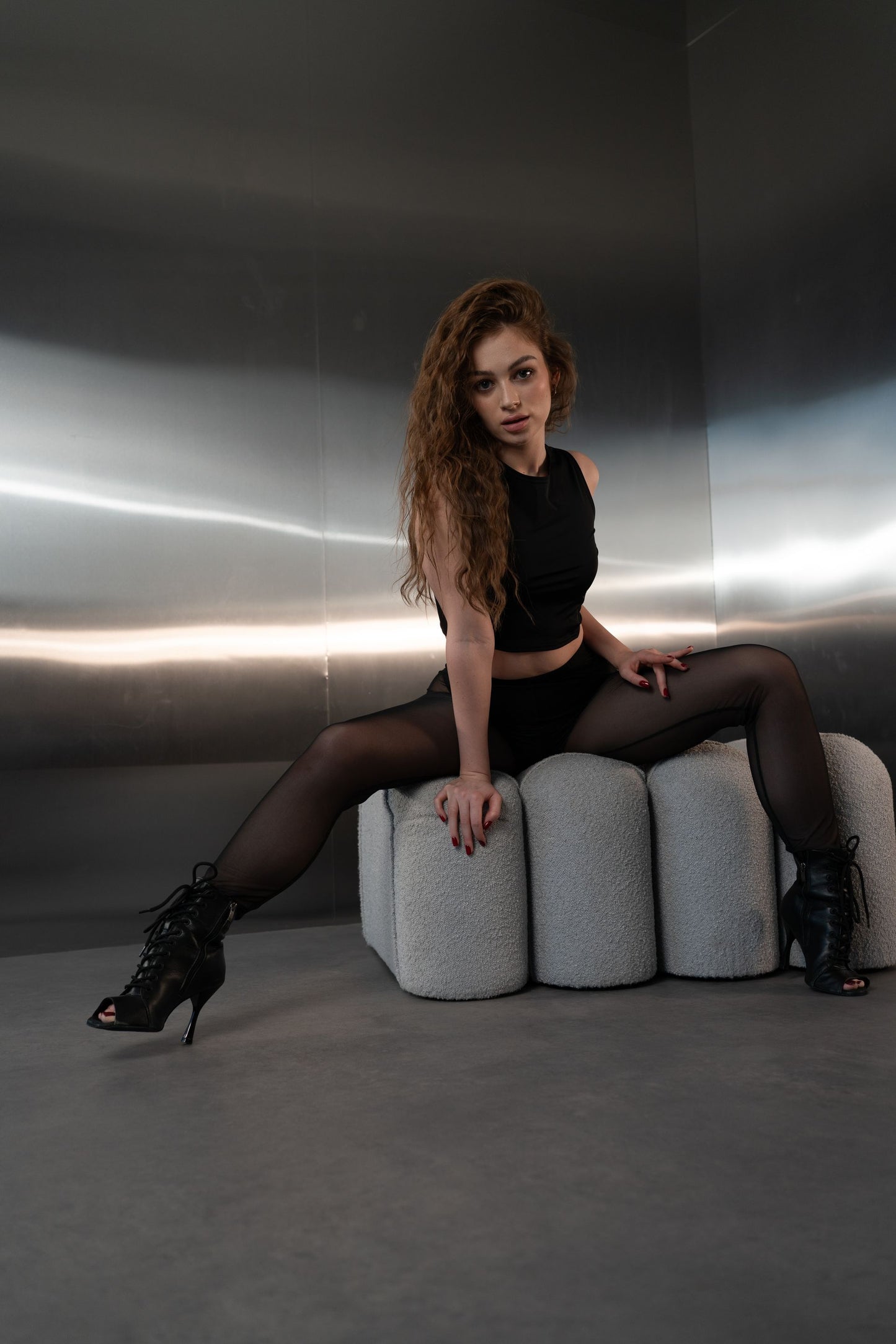 Чорні прозорі лосини, легінси з сітки