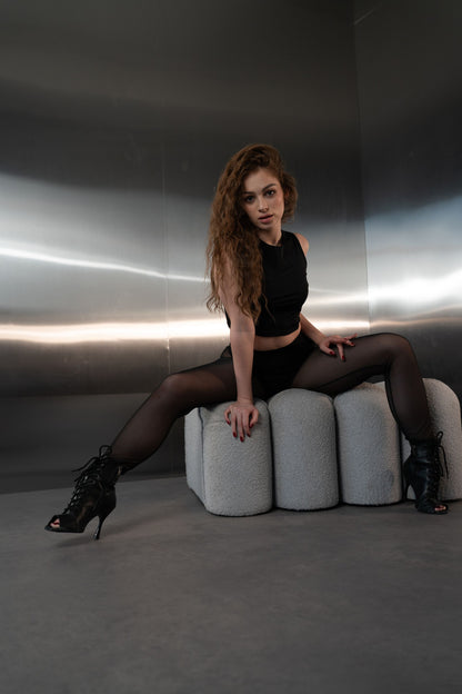 Чорні прозорі лосини, легінси з сітки